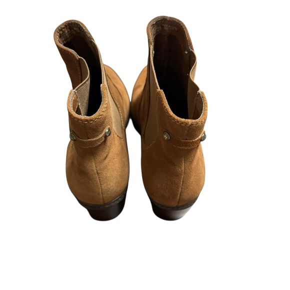 Anne Klein Brown Suede Ankle Boots Size 11 Round Toe Block Heel Casual Neutral - Picture 6 of 12